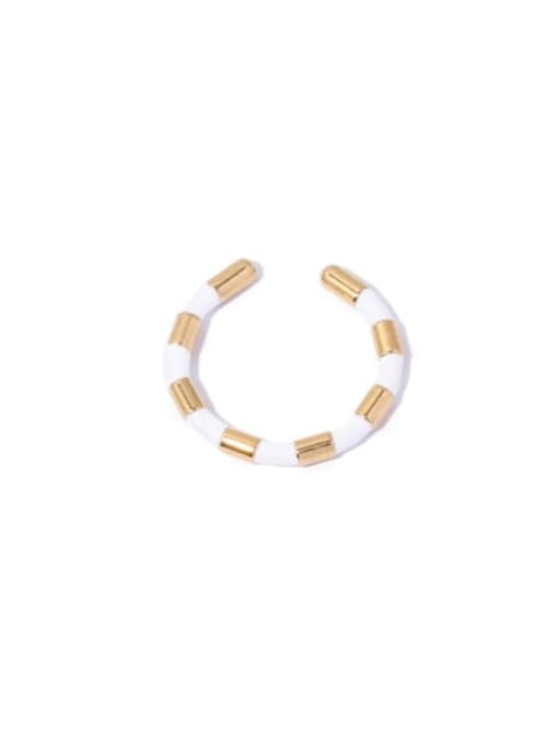 Style 2 (no pattern) Brass Enamel Geometric Minimalist Band Ring
