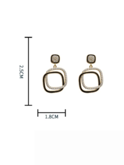 HYACINTH Brass Cubic Zirconia Geometric Trend Drop Earring 2