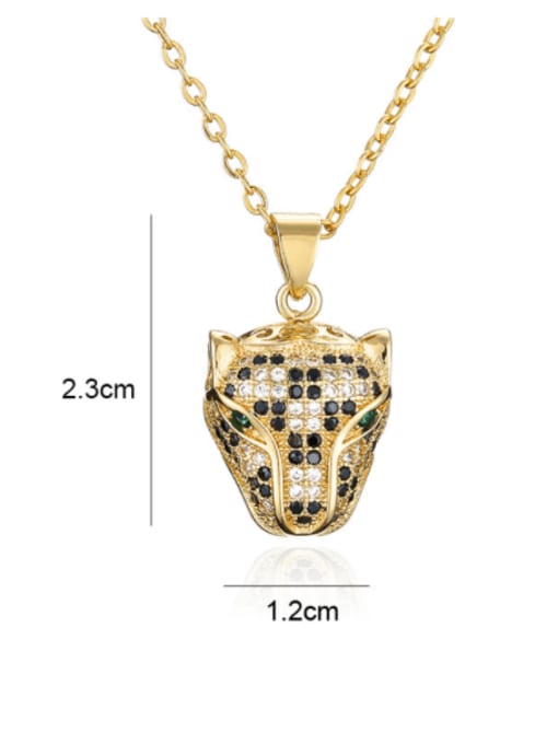 AOG Brass Cubic Zirconia Vintage  Leopard  Hand Pendant Necklace 2