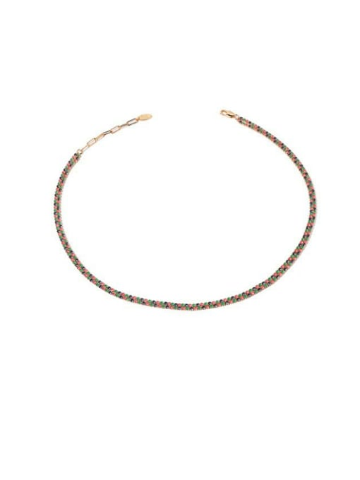 ACCA Brass Cubic Zirconia Geometric Minimalist Necklace