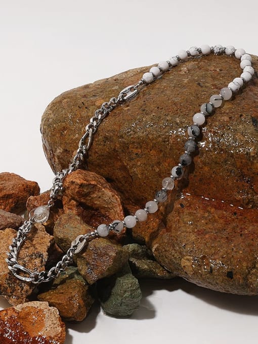 Detachable Brass Imitation Pearl Round Minimalist Beaded Necklace