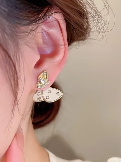 YOUH Brass Butterfly Dainty Stud Earring 1
