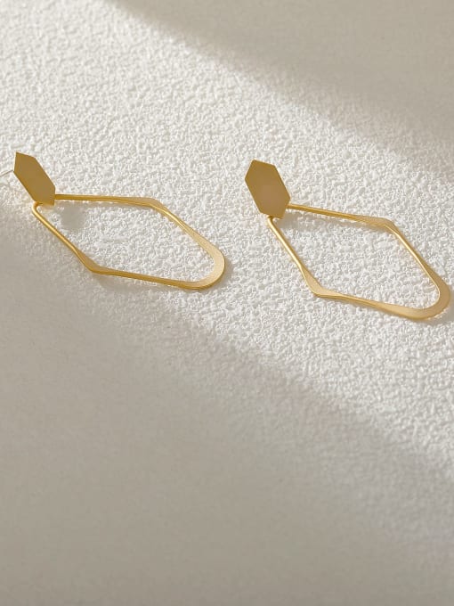 matte  gold Brass Geometric Minimalist Drop Earring