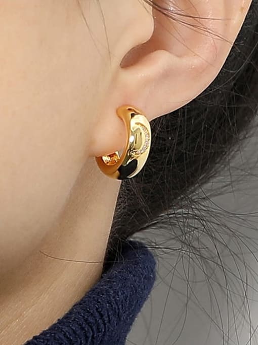 HYACINTH Brass Cubic Zirconia Geometric Vintage Stud Earring 1