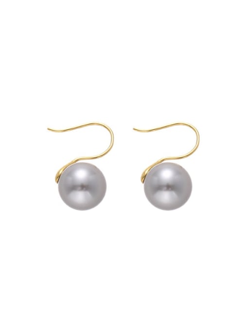 10mm pearl gold earrings Brass Imitation Pearl Geometric Minimalist Hook Earring