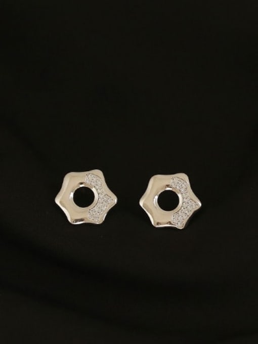 ACCA Brass Cubic Zirconia Star Dainty Stud Earring 3