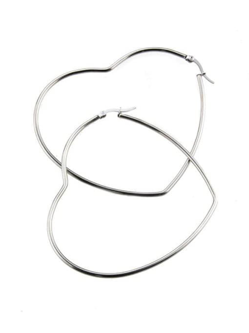 renchi Stainless steel Heart Minimalist Hoop Earring 3
