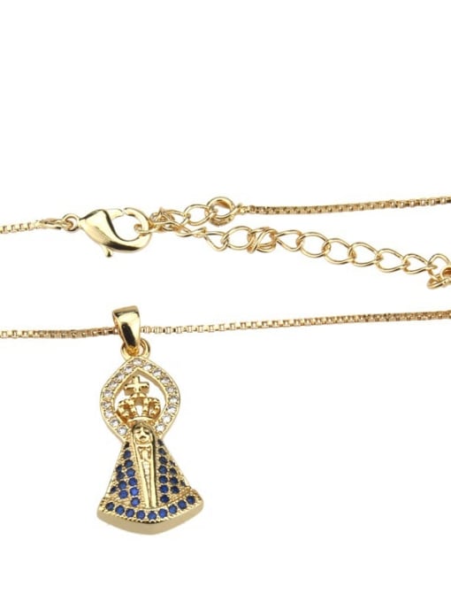 renchi Brass Cubic Zirconia Religious Ethnic Necklace 1
