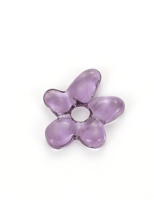 Purple flowers Hand Glass Flower Stone Minimalist Pendant