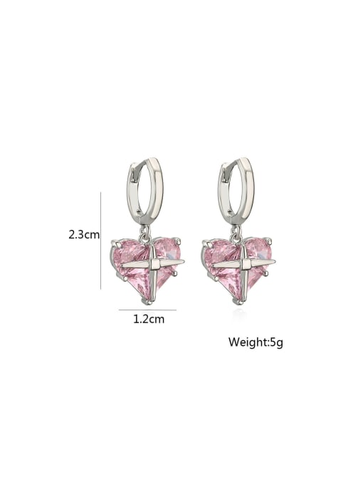 AOG Brass Cubic Zirconia Heart Dainty Drop Earring 3