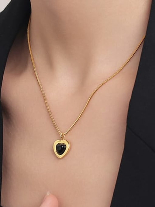 ACCA Brass Cubic Zirconia Heart Minimalist Necklace 1