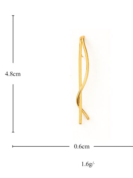 ACCA Brass Geometric Minimalist Twisted winding line  Drop Earring 2