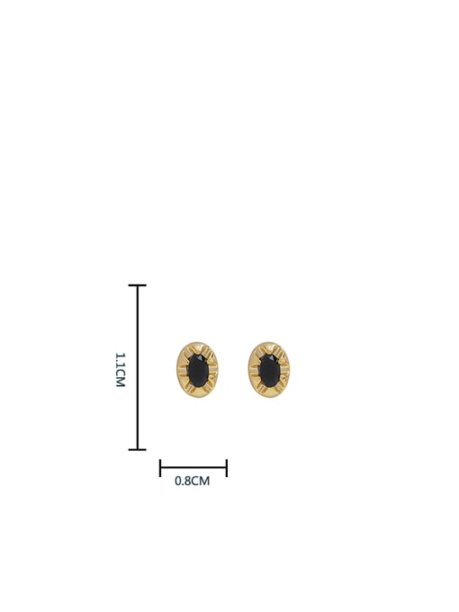 HYACINTH Brass Cubic Zirconia Geometric Vintage Stud Earring 2