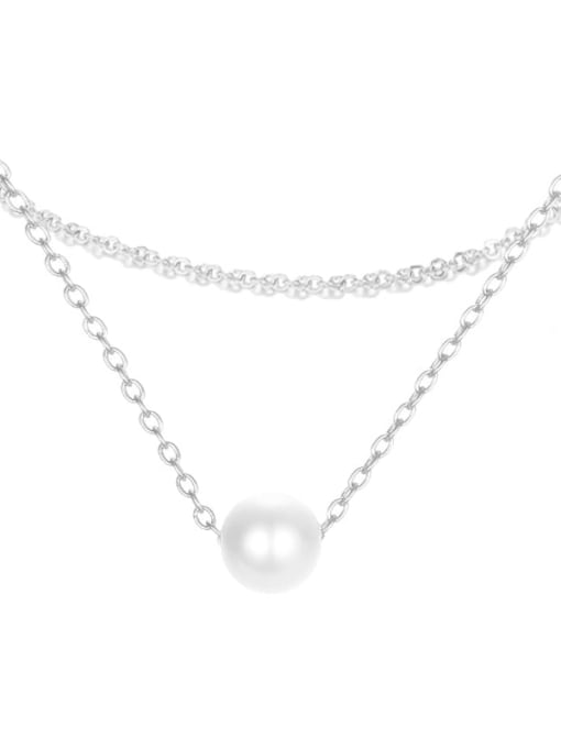 Desoto Stainless steel Geometric Minimalist Multi Strand Necklace 0