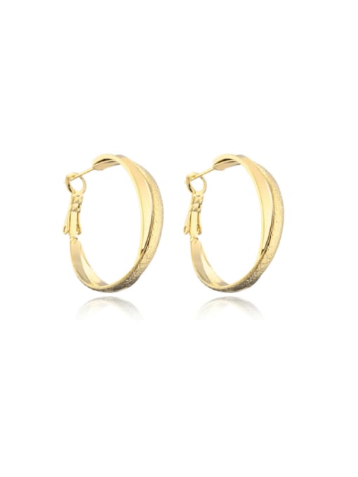 41782 Brass Geometric Minimalist Huggie Earring