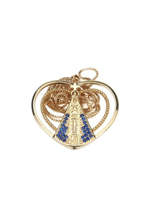 renchi Brass Cubic Zirconia Heart Ethnic Regligious Necklace 3