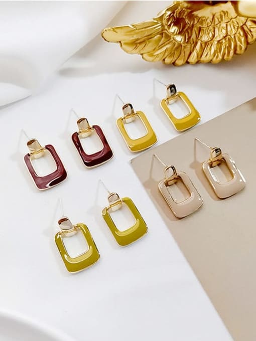 HYACINTH Copper Enamel Geometric Minimalist Stud Trend Korean Fashion Earring 1