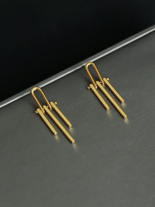 ACCA Brass Line  Tassel Minimalist Drop Earring 2