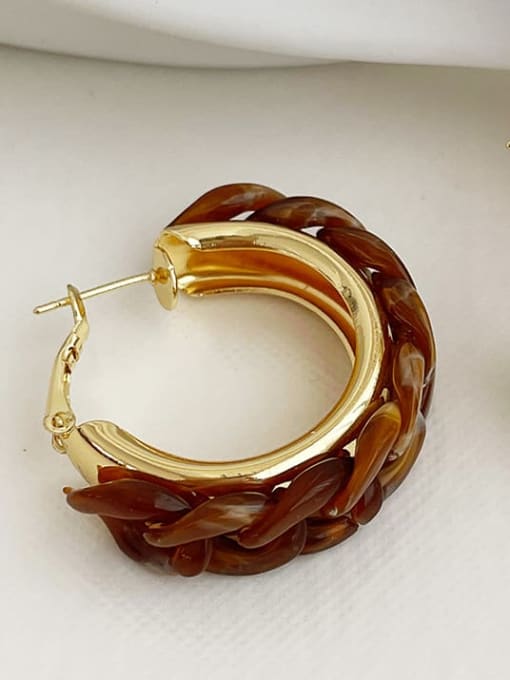 ZRUI Alloy Resin Geometric Vintage chain Hoop Earring/Multi-Color Optional 1