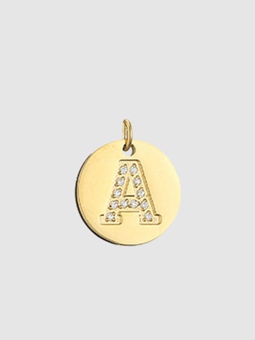 A 14K Gold Titanium 26 Letter Minimalist round pendant Necklace