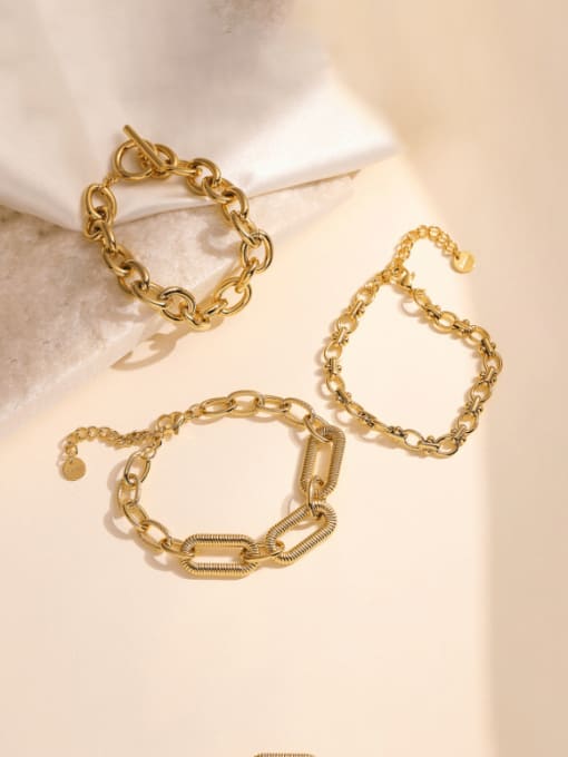 AOG Stainless steel Geometric Hip Hop Link Bracelet 2