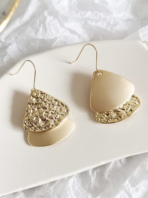 14K gold Copper Triangle Minimalist Hook Trend Korean Fashion Earring