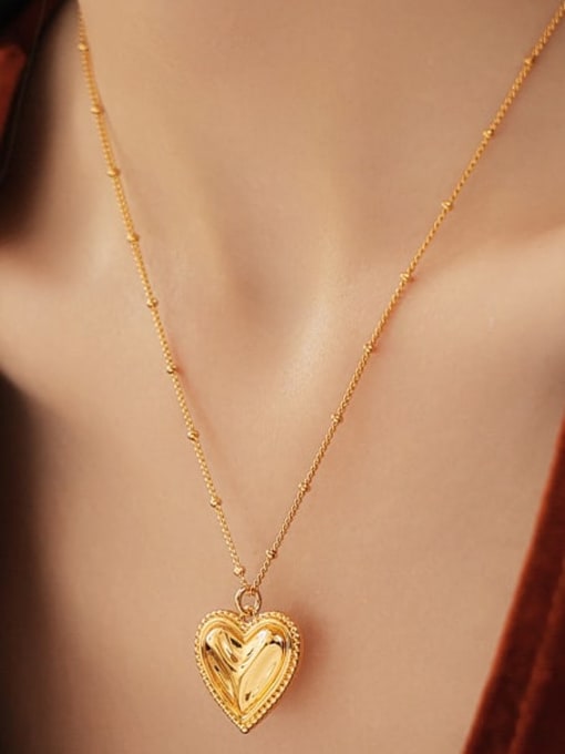 Five Color Brass Heart Minimalist Necklace 1