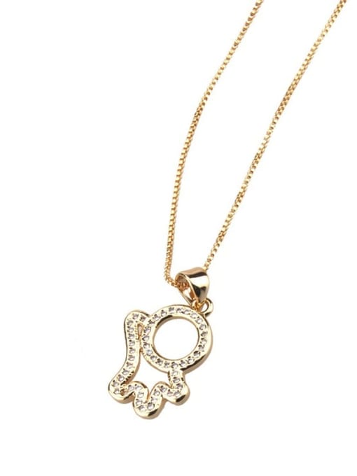 renchi Brass Rhinestone Angel Minimalist Cute Pendant  Necklace 2