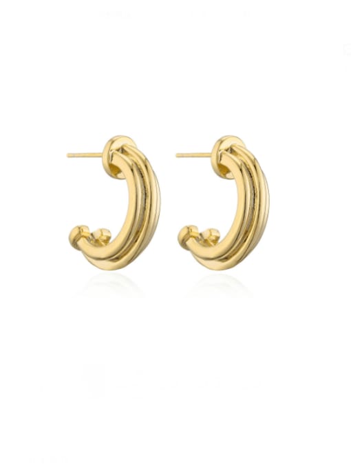 41517 Brass Geometric Minimalist Stud Earring