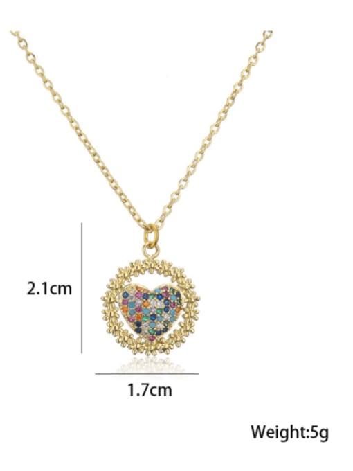 AOG Brass Cubic Zirconia  Vintage Heart Pendant Necklace 1