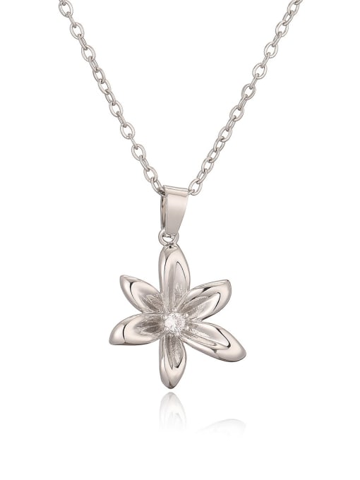 24465 Brass Flower Minimalist Necklace