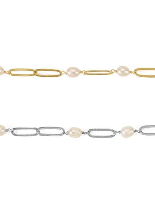 ACCA Brass Freshwater Pearl Geometric Vintage Necklace 2