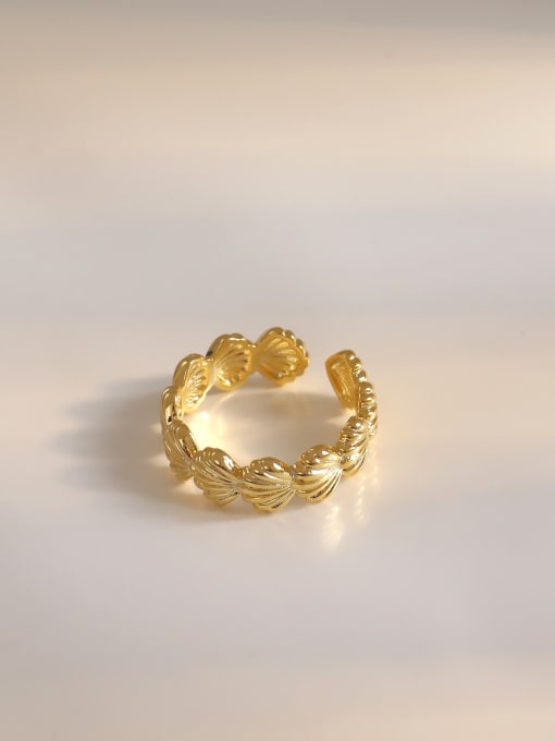 HYACINTH Brass Geometric Hip Hop Band Ring 2