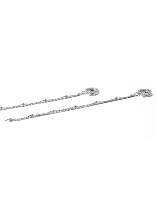 Platinum Brass Tassel Minimalist Threader Earring