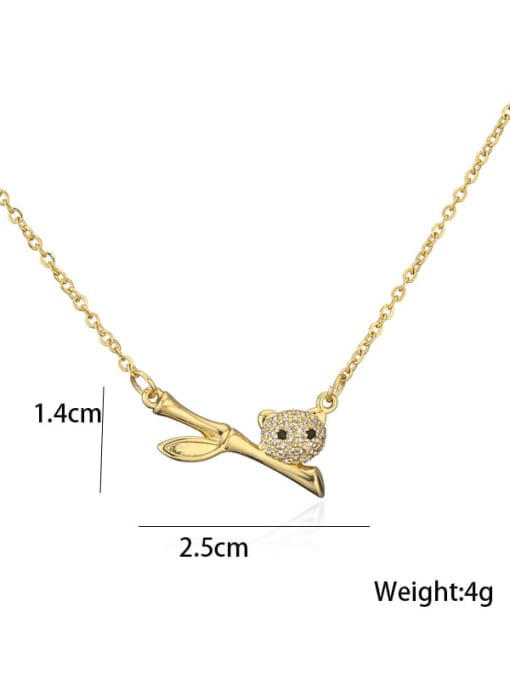AOG Brass Cubic Zirconia Vintage Bear  Pendnat Necklace 3