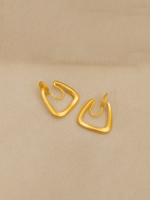 HYACINTH Brass Geometric Hip Hop Clip Earring 1