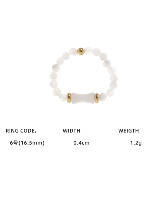 Option 2 Brass Imitation Pearl Geometric Cute Elastic Rope Bead Ring