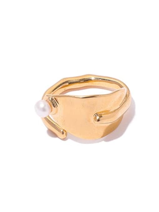 Paragraph 6 (adjustable) Brass Hollow Geometric Vintage Band Ring