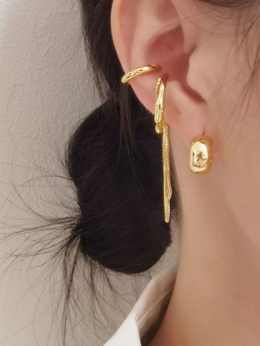 HYACINTH Brass Geometric Vintage Clip Earring 1