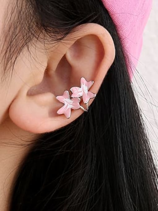 Five Color Brass Enamel Flower Cute Single Earring 1