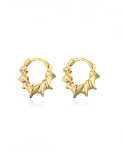 AOG Brass Geometric Minimalist Huggie Earring 0