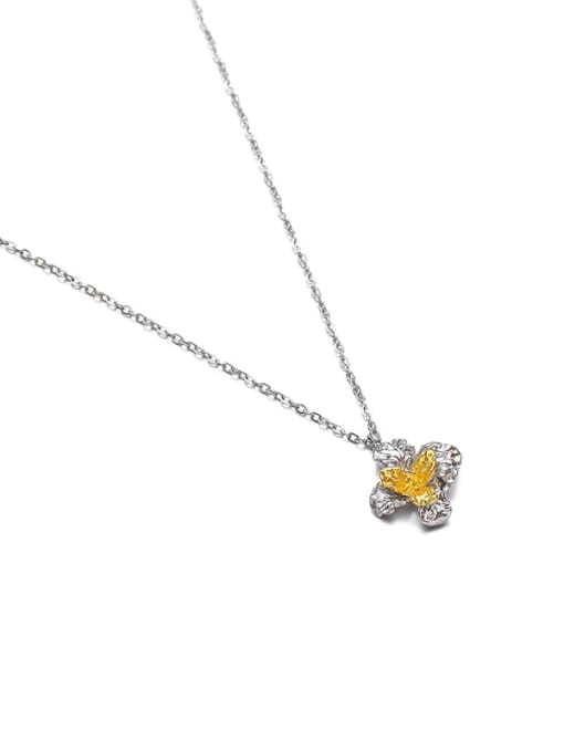 TINGS Brass Cubic Zirconia Flower Hip Hop Necklace 2