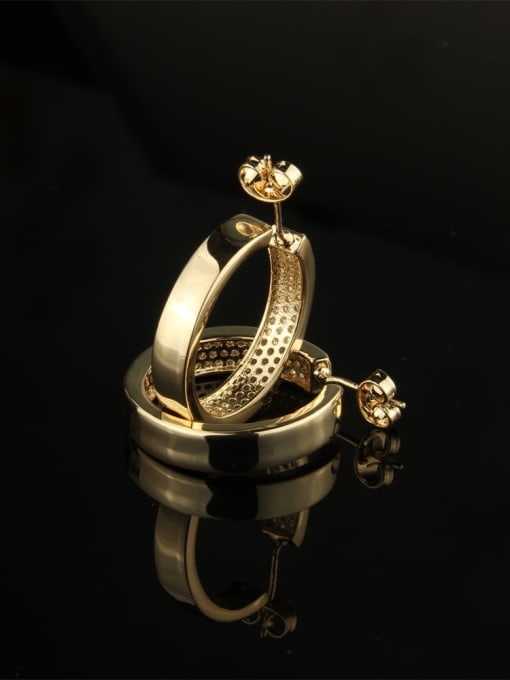 renchi Brass Cubic Zirconia Round Dainty Huggie Earring 4