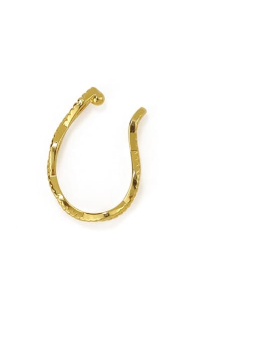 ACCA Brass Hollow Geometric Minimalist Clip Earring (Single) 2