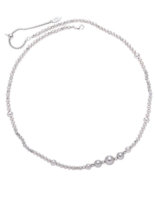 necklace Brass Imitation Pearl Irregular Vintage Beaded Necklace