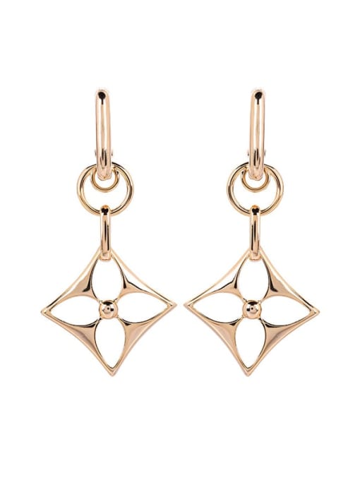 Golden geometry Brass Hollow Geometric Minimalist Stud Earring