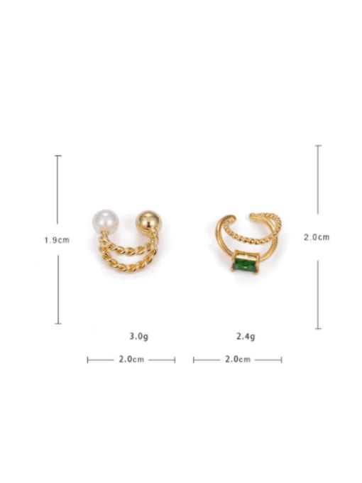 ACCA Brass Glass Stone Geometric Trend Single Earring 2