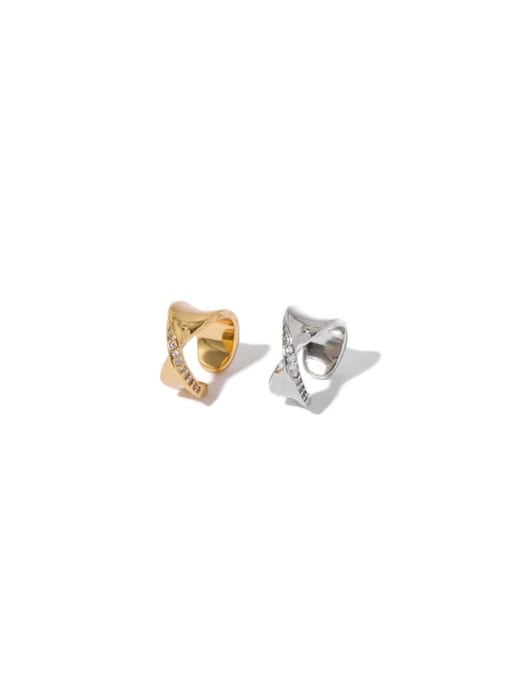 ACCA Brass Cubic Zirconia Geometric Vintage Single Earring(Single-Only One) 3