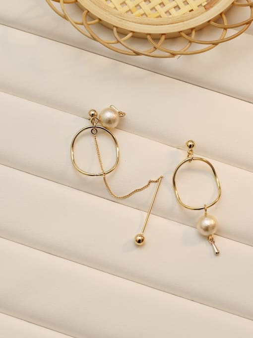 HYACINTH Copper Imitation Pearl Tassel Minimalist Drop Trend Korean Fashion Earring 4