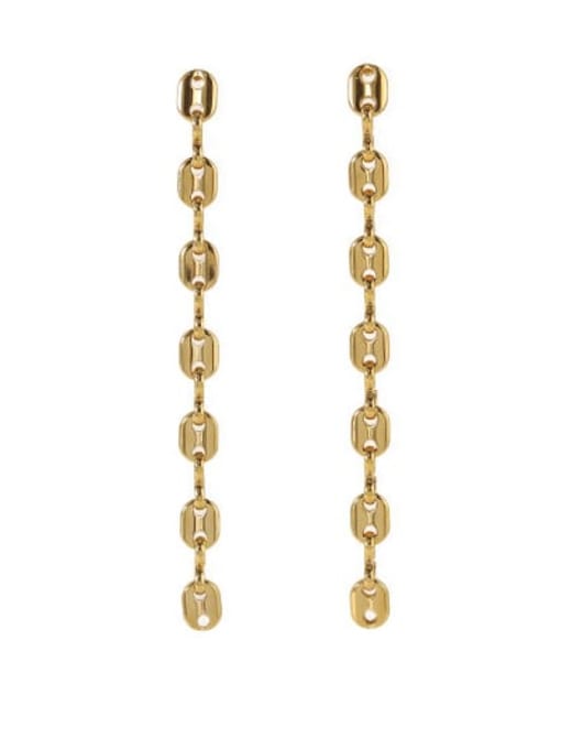 gold Brass Tassel Vintage Threader Earring